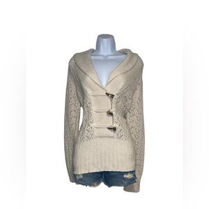 2007 Old Navy cream knit button up sweater